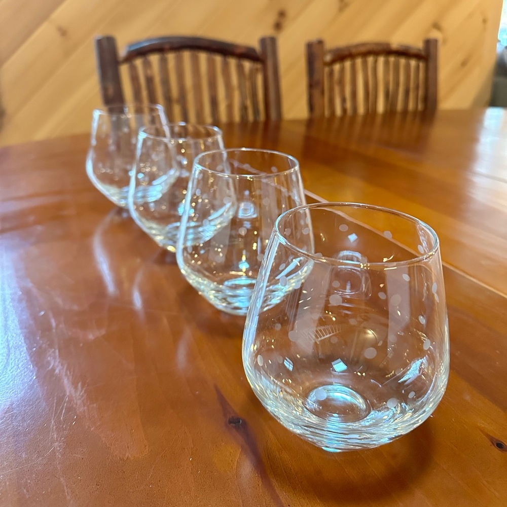 Kate Spade Stemless Red Wine Glasses - 16 oz. Set of 4.